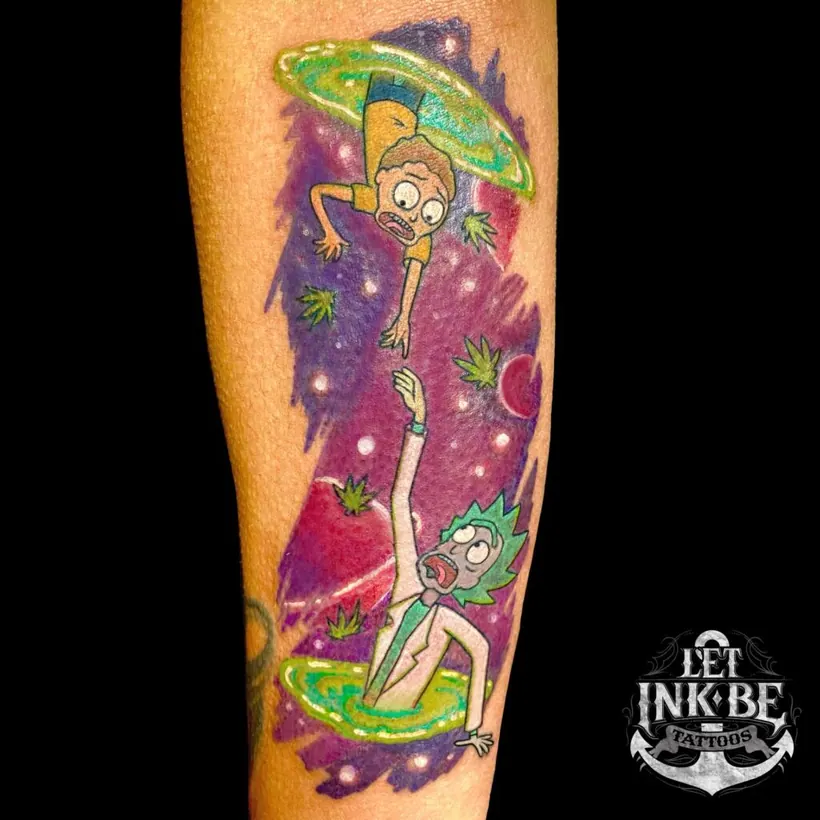 newschool tattoo rick and morty