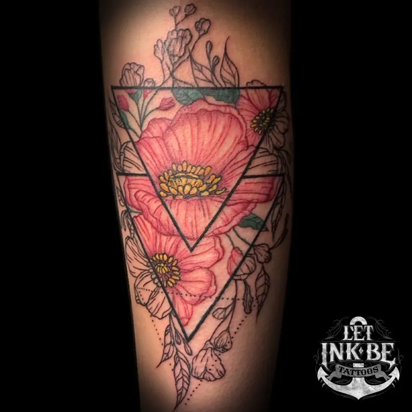 floral tattoo kleur