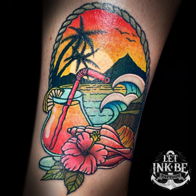 oldschool tattoo cocktail strand